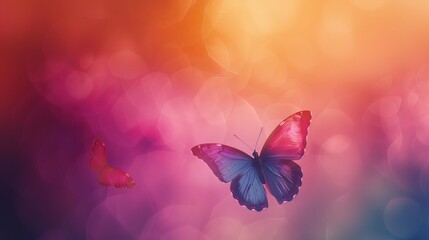 Wall Mural - Blurred butterfly wallpaper with smooth gradient pattern and textured background, ideal for nature-themed designs, elegant home decor, or digital screen backgrounds