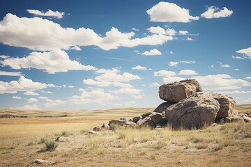 Wall Mural - Prairie rock sky outdoors.