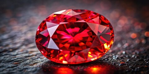 Wall Mural - Close-up of a vibrant red sapphire stone , gemstone, precious, jewelry, luxury, shiny, vibrant, red, stone, close-up