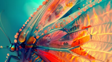 Wall Mural - Bright digital butterfly wing gradient festival wallpaper - vibrant artistic wing artwork with colorful gradients and festival theme - ideal for decorative backgrounds and creative design projects