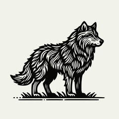 Wall Mural - wolf isolated on white