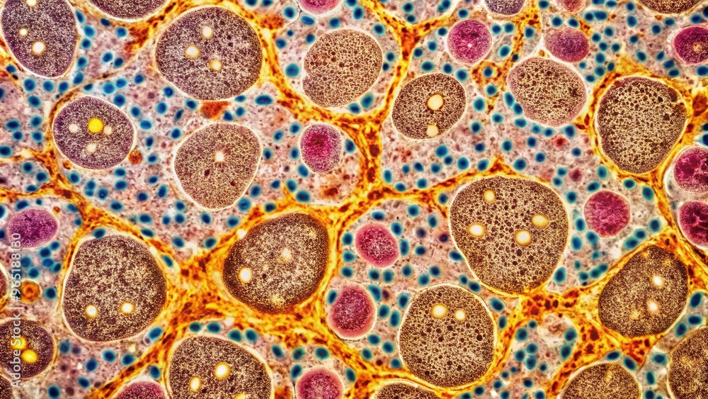 Hyaline Inclusions Microscopic image of liver tissue showing characteristic eosinophilic ...