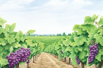 Canvas Print - Grape farm vineyard outdoors nature.