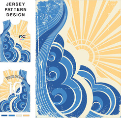 Wall Mural - Abstract cold and sun concept vector jersey pattern template for printing or sublimation sports uniforms football, volleyball, basketball, e-sports, cycling and fishing. Pattern jersey printing.