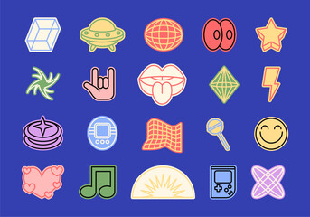 Poster - Sticker Y2K Retro Element Set