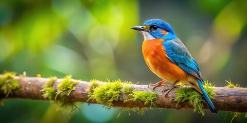 Wall Mural - Bird perched on a branch in natural wildlife habitat, Wildlife, Nature, Feathered, Avian, Perched, Vibrant, Colorful