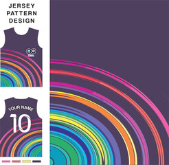 Poster - Abstract half circle concept vector jersey pattern template for printing or sublimation sports uniforms football, volleyball, basketball, e-sports, cycling and fishing. Pattern jersey printing.