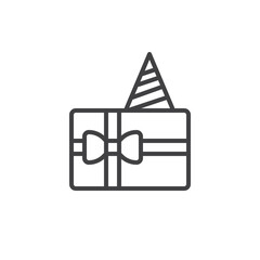 Wall Mural - Birthday Gift Box line icon