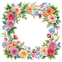 Poster - illustration of floral frame background.  Ai Generated