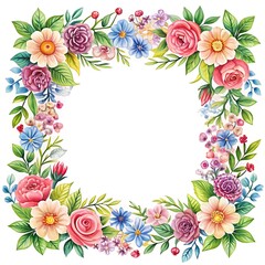 Wall Mural - illustration of floral frame background.  Ai Generated