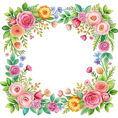 Poster - illustration of floral frame background.  Ai Generated