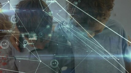 Poster - Animation of network of connections with data processing over diverse schoolchildren using tablet
