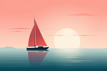 Canvas Print - Sailboat watercraft outdoors vehicle.