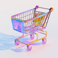 3D laser style promotion element shopping cart