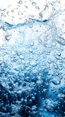 Wall Mural - Cascading Blue Water Bubbles Abstract Background