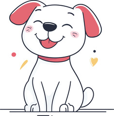 Cute dog illustration cartoon style pet happy smiling adorable funny puppy character baby animals