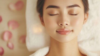 Serene Southeast Asian Woman Embracing Aromatherapy Sensory Wellness in Vibrant Spa Setting