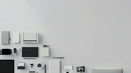 Consumer electronics white background