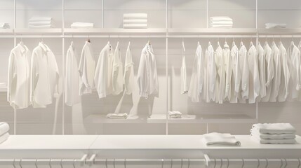 Wall Mural - White shirts on store hangers