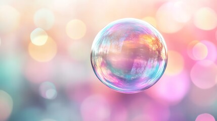 Poster - Colorful soap bubble with bokeh background, vibrant abstract concept