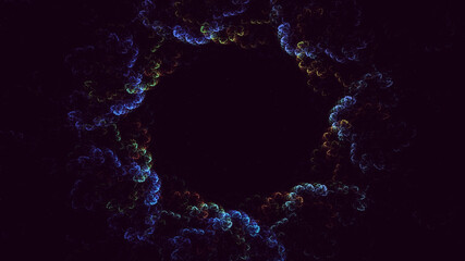 Poster - 3D manual rendering abstract multicolor fractal light background. Its not AI Generatd illustration.