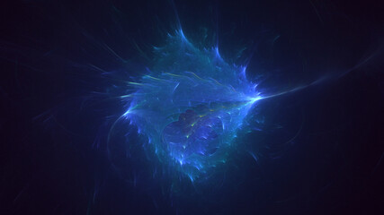 Poster - 3D manual rendering abstract multicolor fractal light background. Its not AI Generatd illustration.