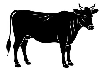 Sticker - cow silhouette, cow vector illustration, bull, cow icon	
