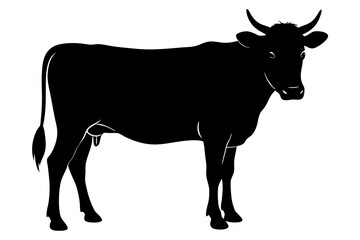 Wall Mural - cow silhouette, cow vector illustration, bull, cow icon	
