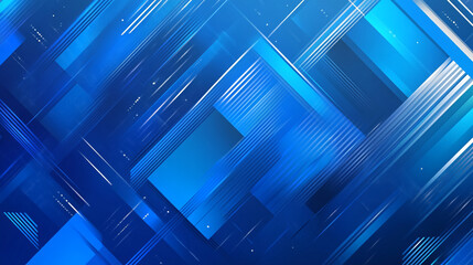 Poster - abstract dark blue consisting of triangle and geometric square shape and light blue seamless retro p
