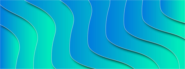 Aufkleber - Abstract Curved Wave Gradient Design - Vibrant Green and Yellow Layered 3D Vector Illustration with Smooth Flowing Lines, Perfect for Backgrounds, Web Design, and Graphic Projects