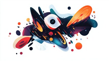 Poster - Abstract Artwork with Organic Shapes and Vibrant Colors