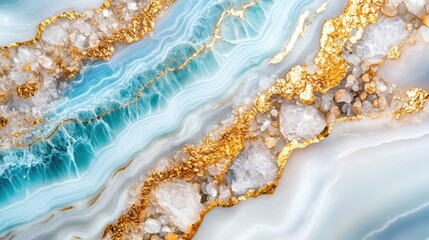 Poster - The stunning marble features beautiful gold veins interwoven with shades of blue and white, creating a luxurious and elegant design