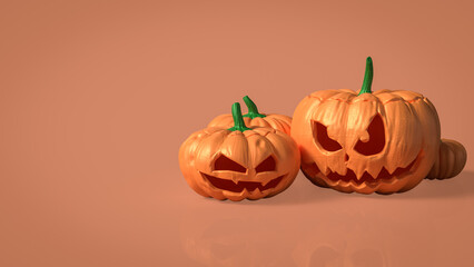 Poster -  jack the o lantern for Halloween concept 3d rendering.