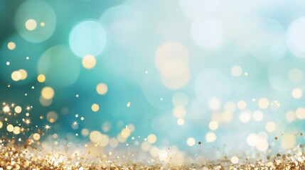 Poster - A shimmering backdrop filled with golden confetti bokeh, creating a festive atmosphere ideal for celebrations and special occasions