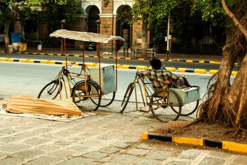 Tricycle vendors, Mumbai, Maharashtra, India, Asia