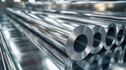 Poster - Industrial aluminum alloy in an isolated background. Generative AI.