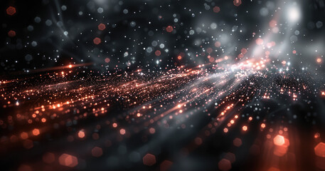 Poster - Background for the front page of the site in space dark techno with black style. Generative AI.