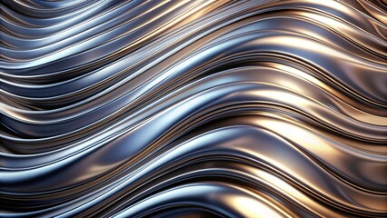 metallic surface, silver, wavy, minimalistic, texture, shiny, design, long shot, sleek, Metallic wavy silver shiny chrome texture abstract vertical background with a long shot perspective