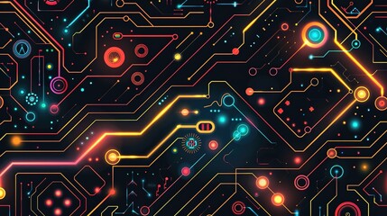 futuristic circuit pattern wallpaper