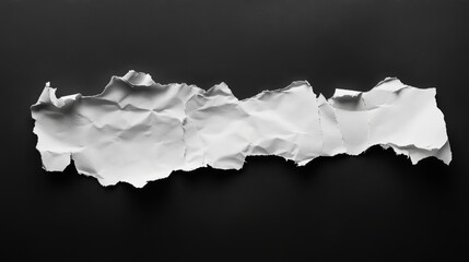 Wall Mural - Torn White Paper on a Black Background, Creative Composition Generative AI