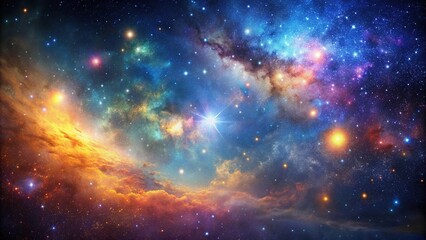 Wall Mural - star field, colorful, galaxy, stars, high definition, Deep space high definition star field background with a colorful starry night sky outer space texture captured from a tilted angle