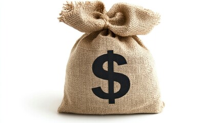 Poster - A Burlap Sack with a Dollar Sign