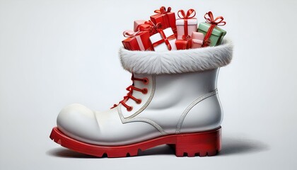 Canvas Print - Christmas Boot Full of Presents - Festive Holiday Concept