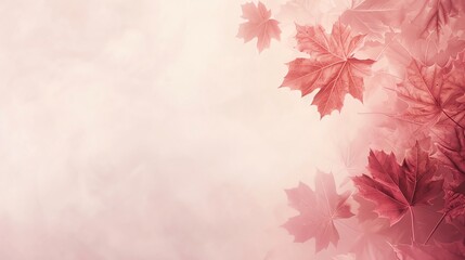 Wall Mural - Subtle maple leaf patterns on a soft pastel background, adding a delicate touch with ample blank space for Canada Day content