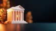 © Arthur Constantine - Futuristic Virtual Investment Bank with Glowing Digital Wealth Holograms - Financial Center