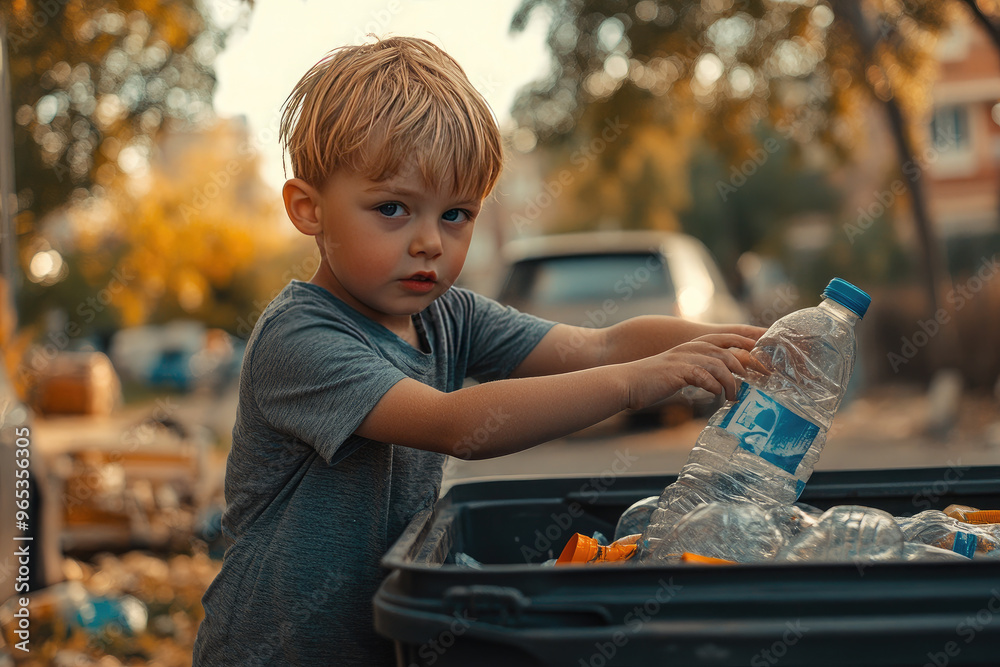 The boys take part in a citywide campaign to collect plastic bottles ...