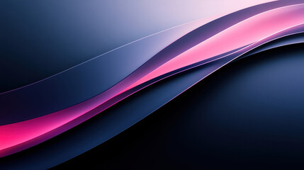 Sticker - Smooth flowing pink and blue curves on a dark background