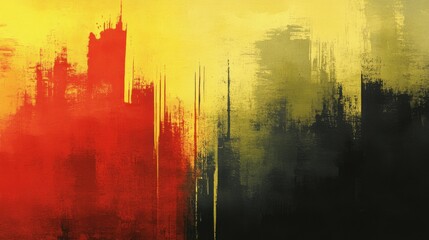 Poster - Abstract Art: Yellow and Red Hues