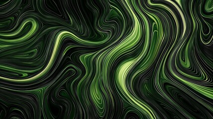 Organic twirling green lines design - ai