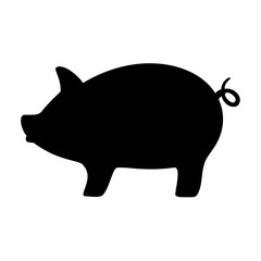 pig animal silhouette. vector image